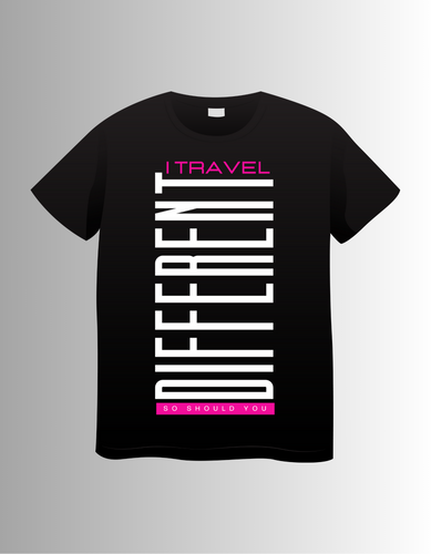 Travel Different T-shirt Pink Font