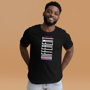 Travel Different T-shirt Pink Font