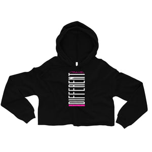 Travel Different Pink Font-Crop Hoodie